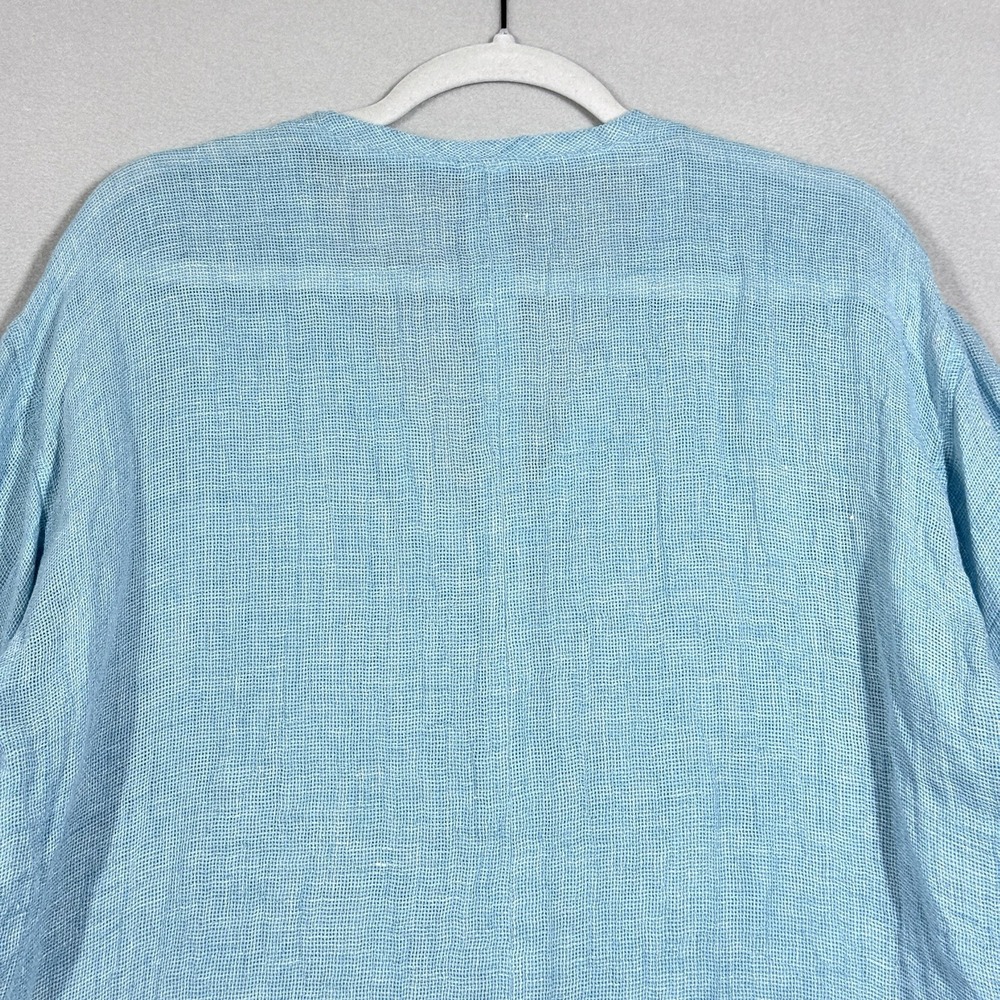IC By Connie K Top Womens Medium Linen Oversized Artsy Lagenlook Pocket Tunic - Picture 8 of 11